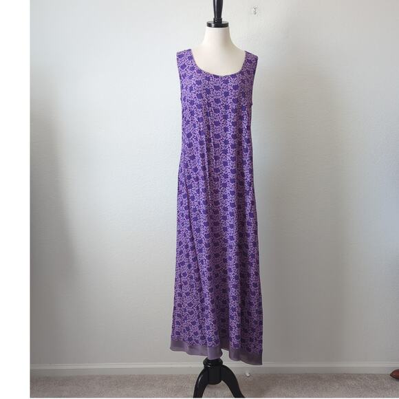 Vintage 90s Loco Lindo Women Maxi Dress Purple XL Boho Festival Retro California - Picture 8 of 10